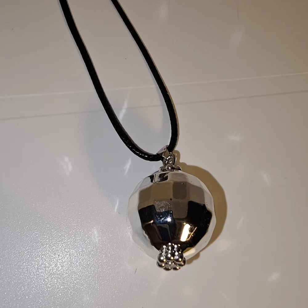Pair Of In Ear Heart Earing And Disco Ball Necklace